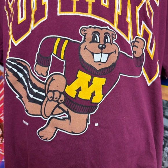 Vintage 90s Minnesota Golden Gophers T Shirt NCAA College Tee Mens Sz XL - Picture 3 of 6